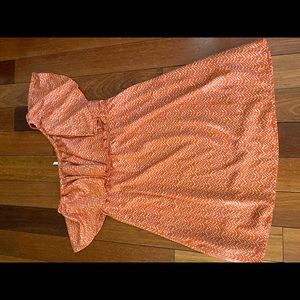 Asymmetrical one shoulder orange mini dress